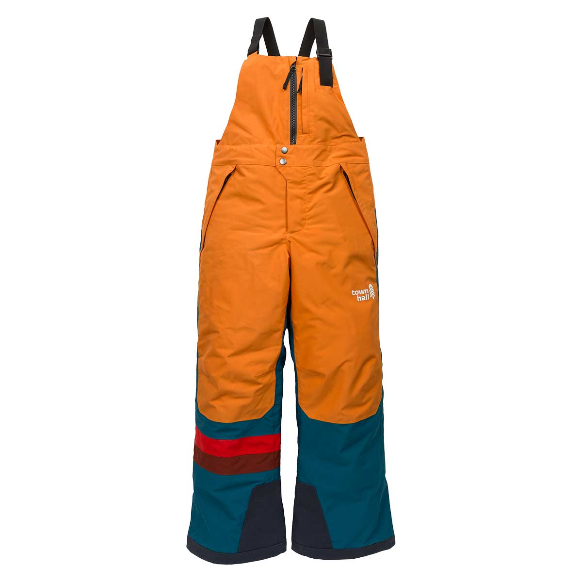 Town Hall Mountain Town Winter Bib Kids' in Peach Caramel and Blue Coral